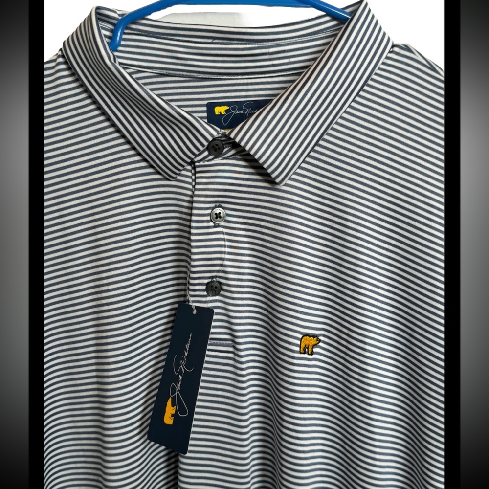 Jack Nicklaus Polo Shirt Extra large Grey Stripe